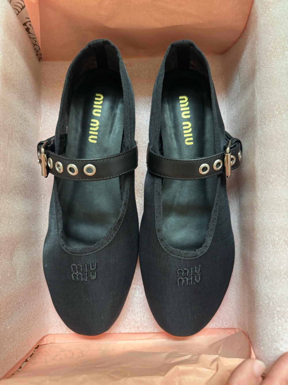 Black Mesh Ballerina Flats